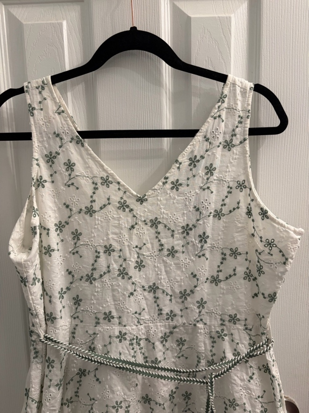 Cottage Core Countryside 100% Cotton Floral Tie-Waist Mini Dress - Picture 8 of 14
